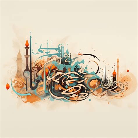 Premium Ai Image Abstract Arabic Islamic Calligraphy