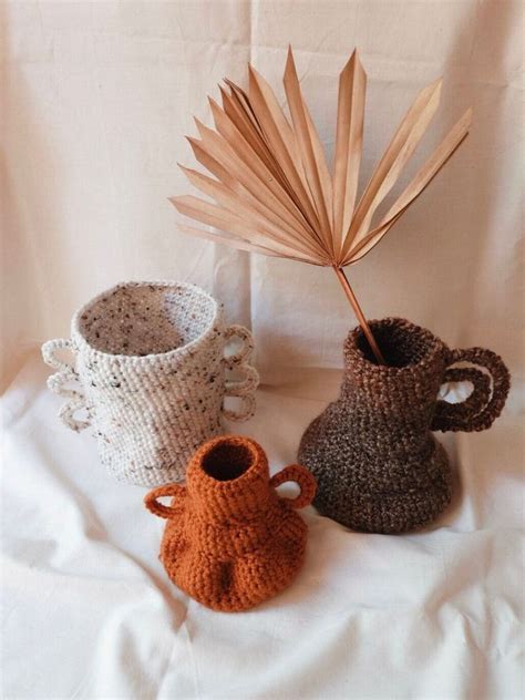 Crochet Vases With Handles Different Styles Handmade D Cor Boho