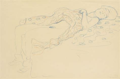 Gustav Klimt 1862 1918 LIEGENDER HALBAKT NACH RECHTS RECLINING SEMI