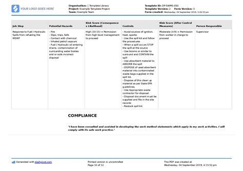 Ewp Elevated Work Platform Safe Work Method Statement Swms