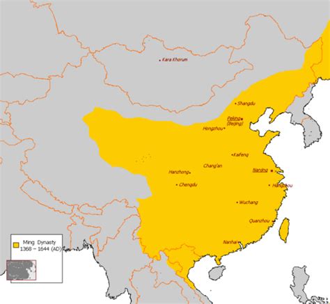 Map Of The Ming Dynasty State