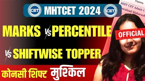 Mhtcet 2024 Shiftwise Topper Out🔥 Answer Key Out🔥 Marks Vs Percentile Vs Shift Official