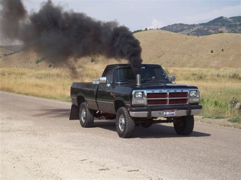 92 1st Gen Dodge Ram With Hood Stack Hood Stack Dodge Diesel