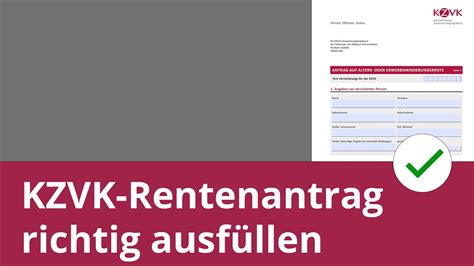 Kzvk Rentenantrag Richtig Ausf Llen Youtube