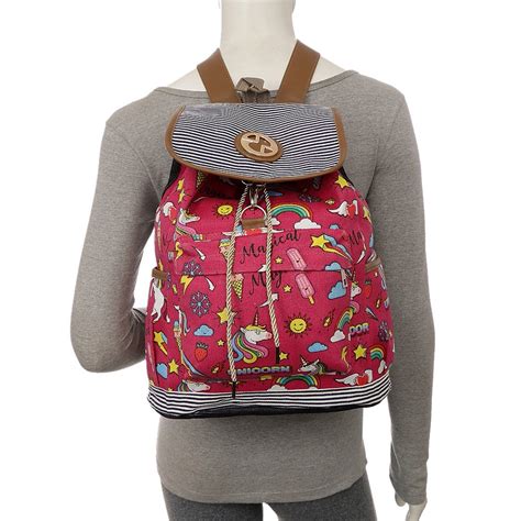 Mochila Escolar Feminina Estampa De Unic Rnio Compre Agora Feira Da