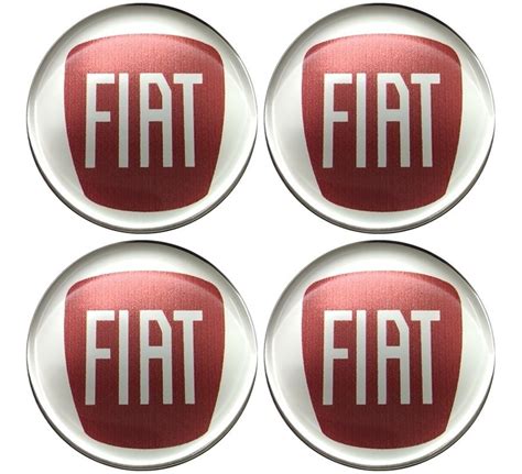 Emblema Adesivo Calota Fiat Vermelho Resinado Kit P S