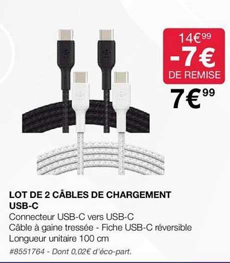 Promo Lot De C Bles De Chargement Usb C Chez Costco Icatalogue Fr