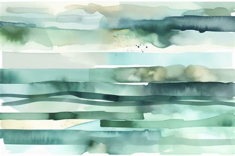 Abstract Liquid Sea Blue Watercolor Background Texture Hand Painted