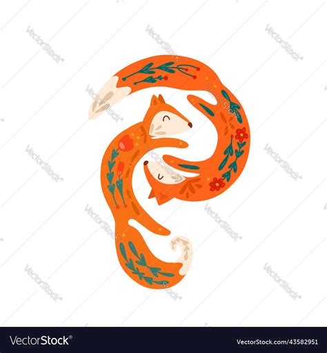 A Pair Of Dancing Foxes Royalty Free Vector Image