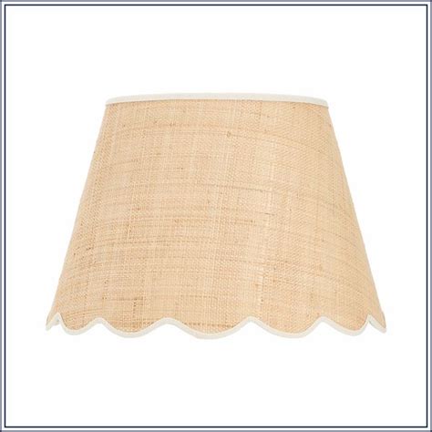 Raffia Scallop Lampshade Cream Trim Medium Black Trim Scallop