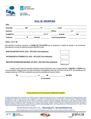 Fillable Online Circular Escuela Federaci N Galega De Judo Fax Email