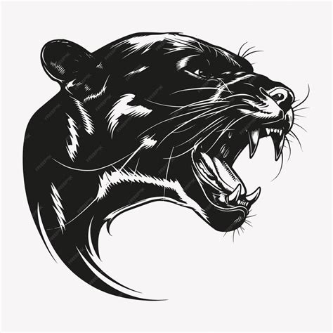 Premium Vector Fierce Panther Head Illustration