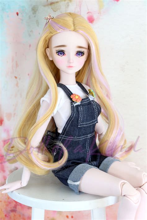 BJD Doll Rapunzel 9 Doll Wig Fit Most 14 Etsy Doll Wigs Wigs