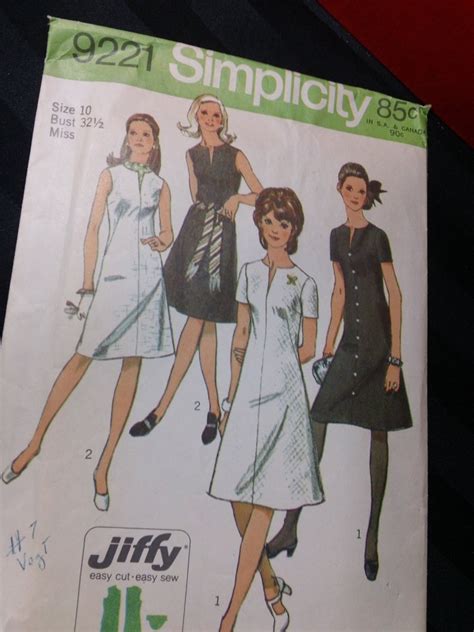 Simplicity Pattern 9221 Misses Jiffy Dress Vintage 1970 Etsy