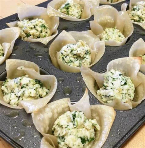 Spinach Artichoke Wonton Cups Namaste Home Cooking