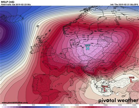 A powerful 1045+ mbar high pressure system develops across east-central ...