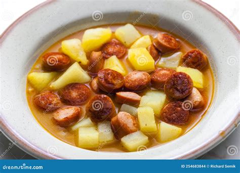 Sausage Goulash Soup With Potatoes Stock Photo Image Of Cooked