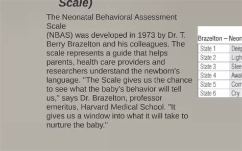 Brazelton Neonatal Behavioral Assessment Scale