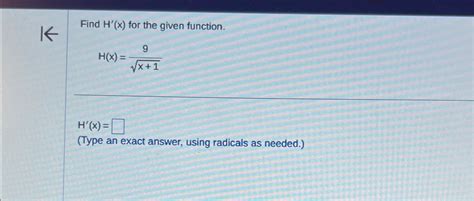 Solved Find H X ﻿for The Given