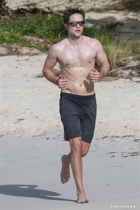 Robert Pattinson Working Out On The Beach Shirtless Popsugar Celebrity Photo 4