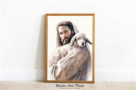 Jesus and Lamb Painting Jesus Portrait Christ LDS Painting - Etsy