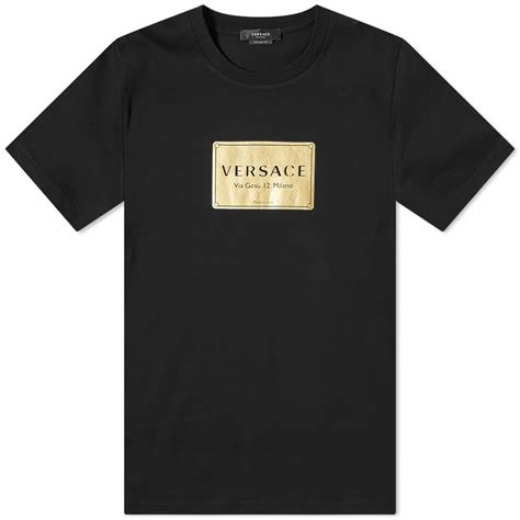 Versace Via Gesu Logo Tee Black END TW