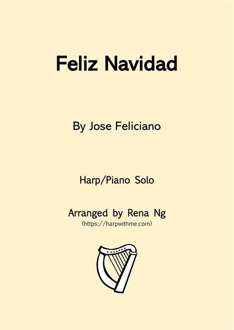 Jose Feliciano Feliz Navidad Harp Piano Solo Intermediate