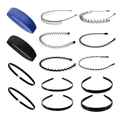 Haarband Herren Haarreif 14Pcs Haarreifen Damen Männer Haarband Welle