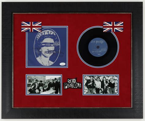 John Lydon Signed Sex Pistols God Save The Queen Custom Framed Vinyl Record Display Jsa