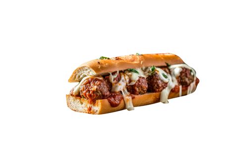 Delicious Meatballs Sandwich On Transparent Background Png