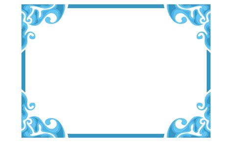 Blue Swirl Water Wave Ornament Border Design 22386159 PNG