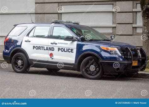 Portland Police Cars Parked Outside The Portland Justice Center