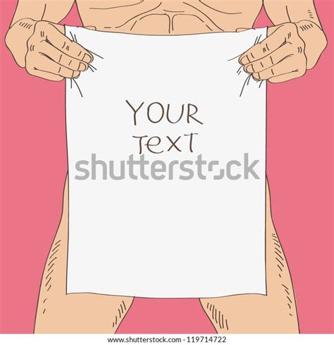 Naked Man Holding Placard Over Royalty Free Licensable Stock