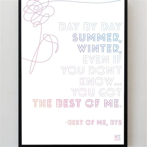 Love Yourself Answer Bts Print K Pop Wall Art A4 Bangtan Etsy Uk