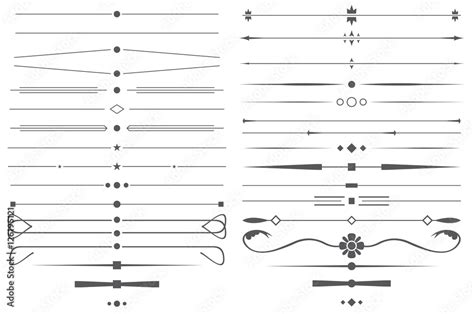 Set of Simple Decorative Page Dividers and Design Elements. Stock ...