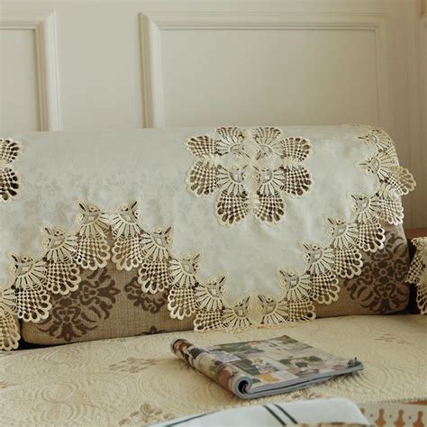 5151 Sofa Cushion Backrest Towel Cover European Style Lace Embroidered