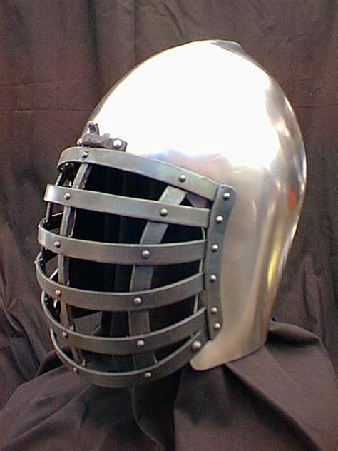 Bascinet With Strap Grill Historical Armor Knights Helmet Sca Armor