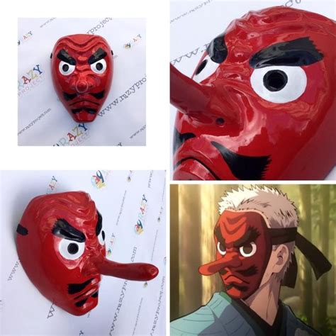 Jual Mask Topeng Kayu Cosplay Anime Jepang Sakonji Kimetsu No Yaiba