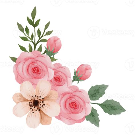 Flower Pink Rose Floral Bouquet Clip Art Element Transparent