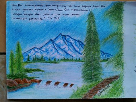 Sketsa Gunung, Sungai, dan Jalan