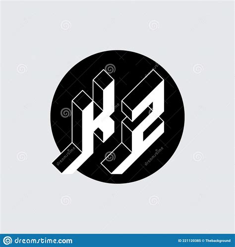 Kz Or K2 Original Three Dimension Letters In A Black Circle K And Z Monogram Or Logotype