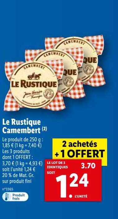 Promo Le Rustique Camembert Chez Lidl Icatalogue Fr