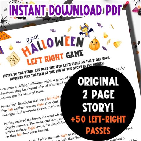 Printable Halloween Left Right Game - Etsy