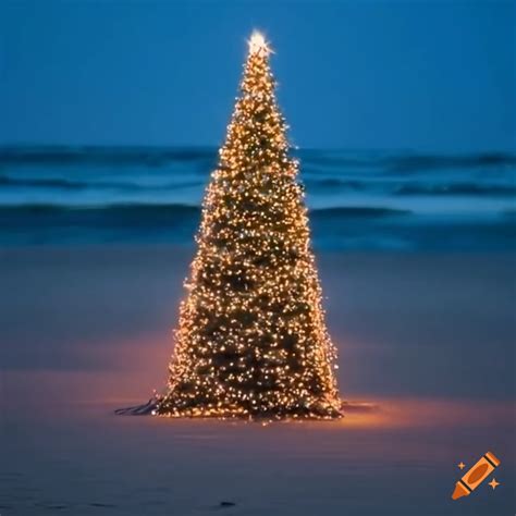 Christmas Tree On The Beach On Craiyon