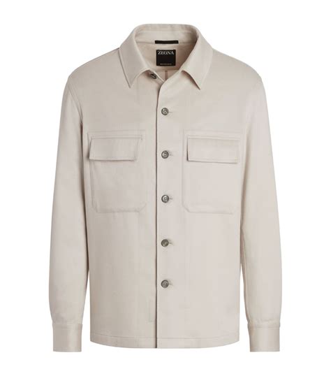 Mens Zegna White Oasi Cashmere Alba Overshirt Harrods Uk