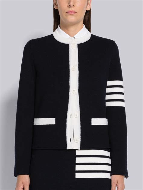 Double Face Merino 4 Bar Cardigan Jacket Thom Browne