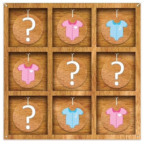 Amazon Rustic Wooden Style Gender Reveal Tic Tac Toe Game Baby