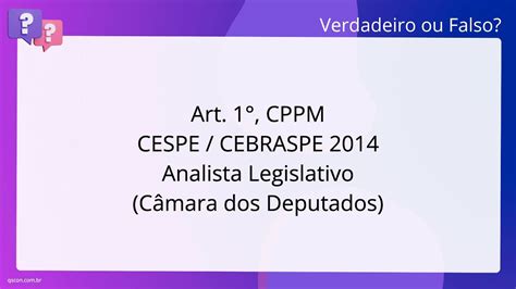 QScon Direito Art 1 CPPM CESPE CEBRASPE 2014 Analista