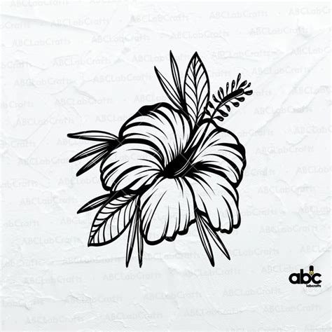 Hibiscus Flower Svg File Hawaiian Flower Svg Tropical Clip Art Hibiscus