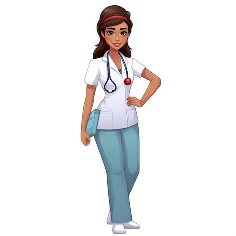 Premium AI Image A Female Nurse With A Stethoscope Around Her Neck